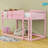 Wood Twin Over Twin Low Bunk Bed With Ladder, Shelves And Guardrails-1572845381