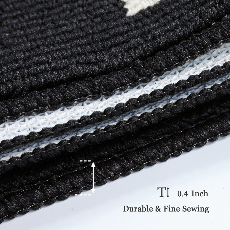 Tapis absorbant et lavable à la machine 2 pièces Kitchen Mats, Rectangle 1 pi 5 po x 4 pi, Noir