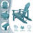 Adirondack Chair, Outdoor Oversized Patio Chair Fire Pits Chair,Lake Blue-2076355647