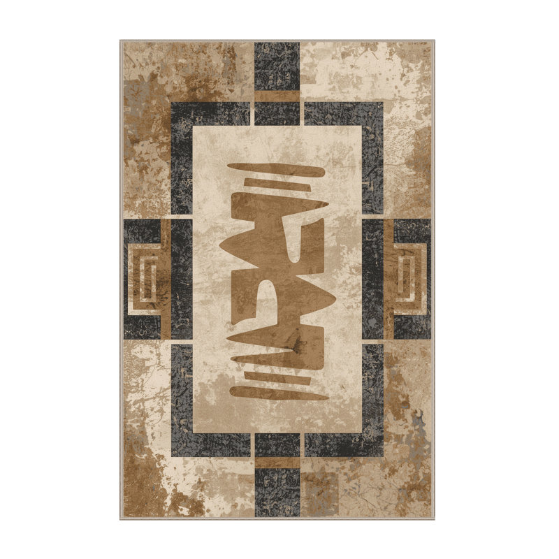 Tapis moelleux moelleux à imprimé bloc Cozine, 6 X 9