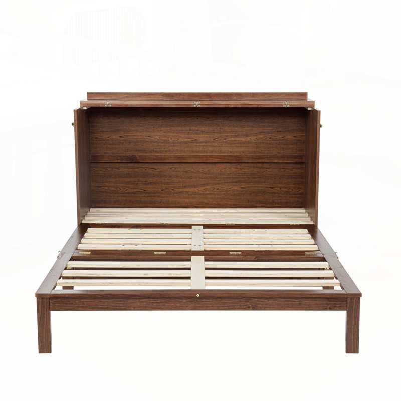 Versatile Murphy Bed with Multiple Functional Features, Walnut
