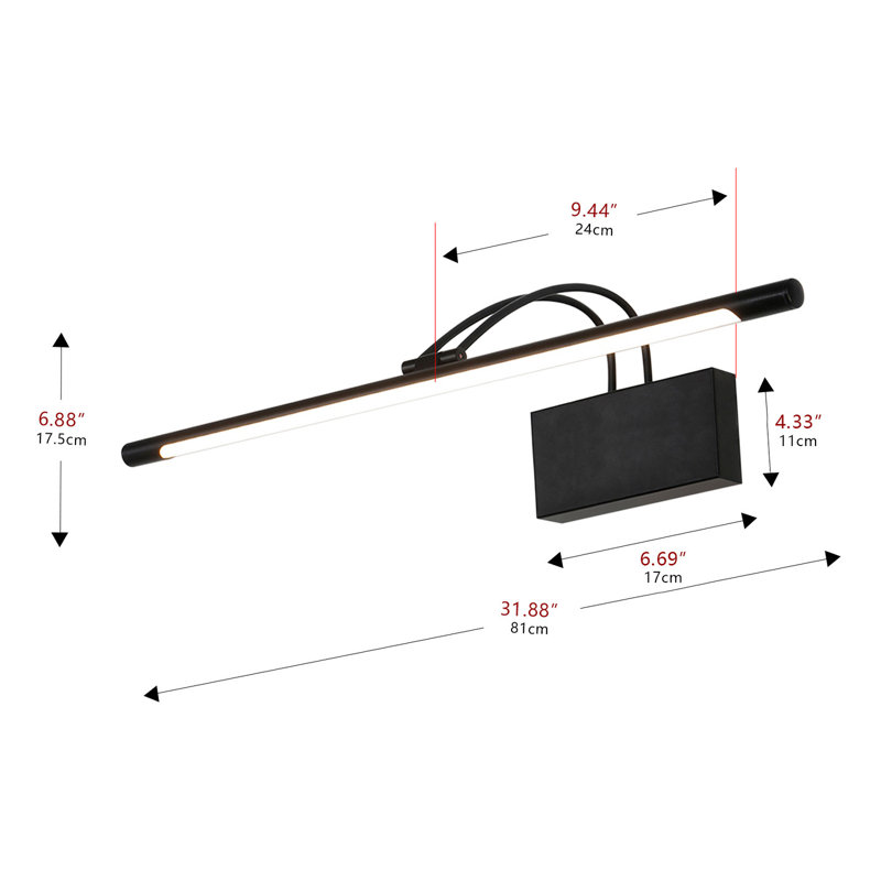 Eudell LED Bath Bar, Black