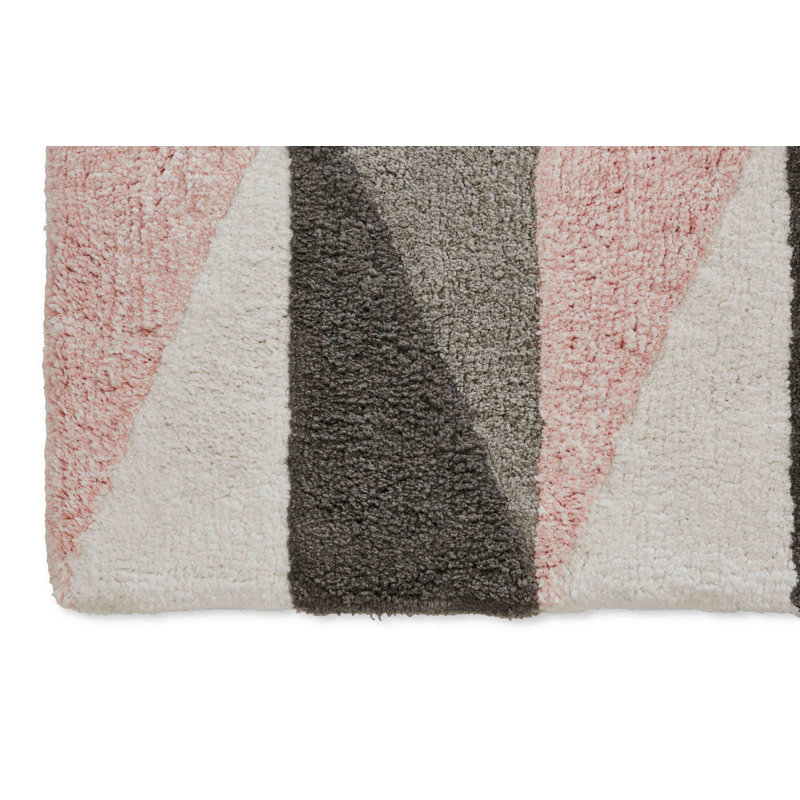 Chevery Cotton Blend Non-Slip Bath Rug, Gray