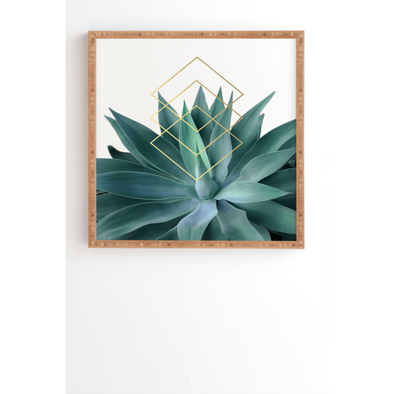 « agave geographical metrics », impression, H 20 po x l 20 po x P 2 po, Armature en bambou, Pas de tapis