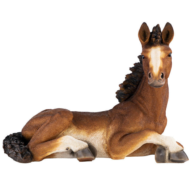 Statue de jardin poney relaxante