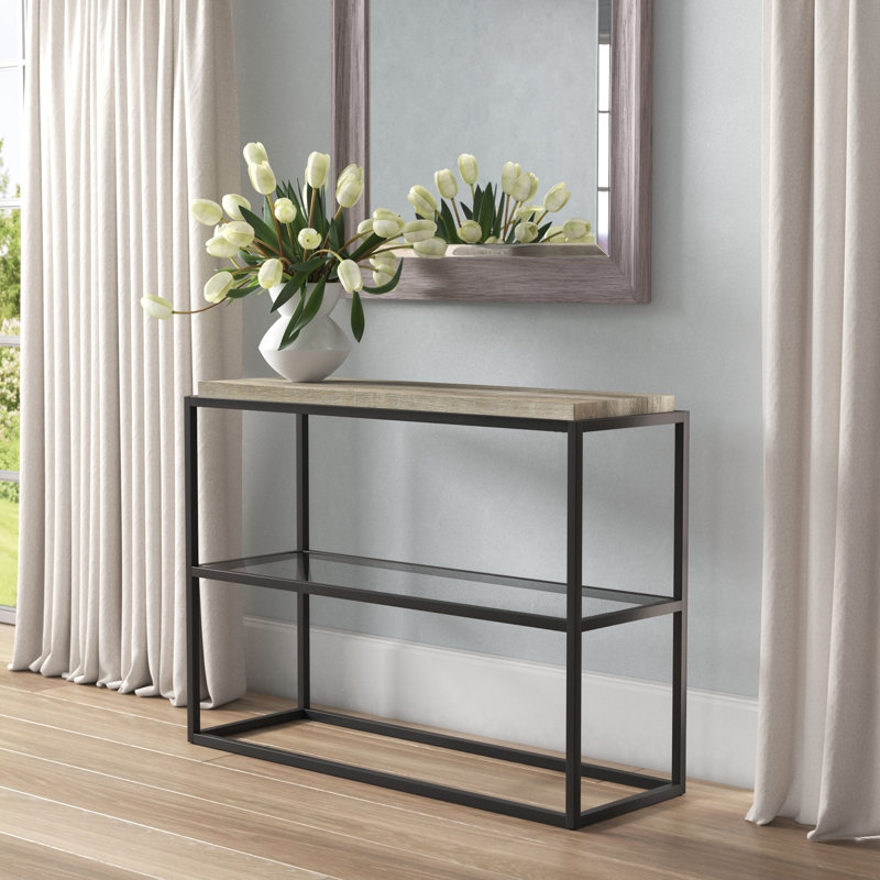 Montcerf 42'' Console Table, Limed Oak