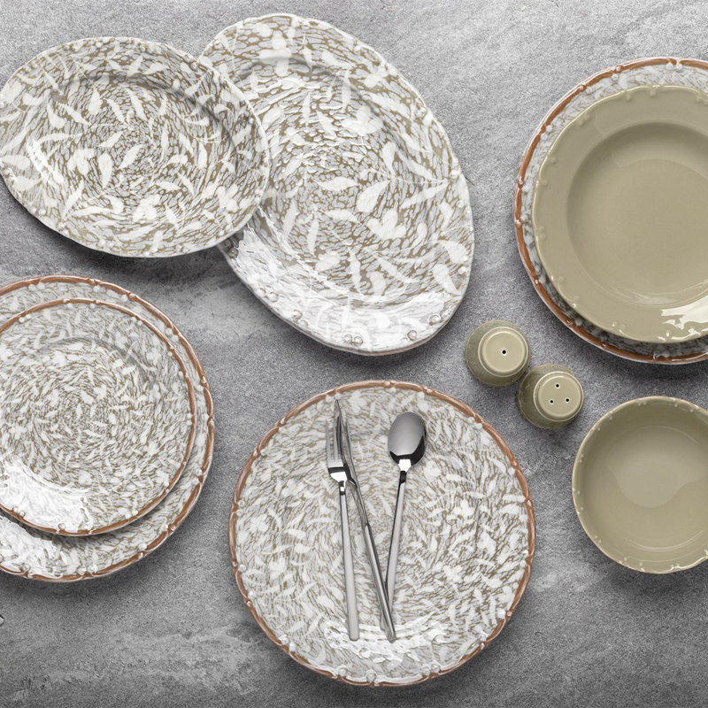 Ensemble de vaisselle Christianen (29 pièces), Blanc / Rose
