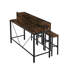 Table de salle à manger 59 po, éclairage DEL, ports de charge, tabourets de selle confortables, 4 pièces, cuisine, pièce, imperméable, console en forme de «V» avec support de 59 po avec 3 tabourets de selle, 2 prises de courant alternatif,