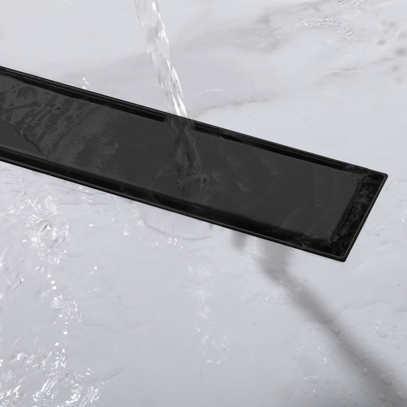 27.56 Inch Linear Shower Drain With Adjustable Leveling Feet Stainless Steel Shower Floor Drain Rectangular Bathroom Drain With Hair Strainer