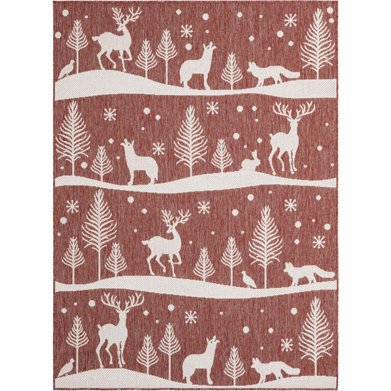 The Holiday Aisle Kareema Indoor/Outdoor Area Rug, Rectangle 5'1" x 7'1"