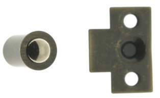 Solid Brass Mini Ball Catch, Antique Brass