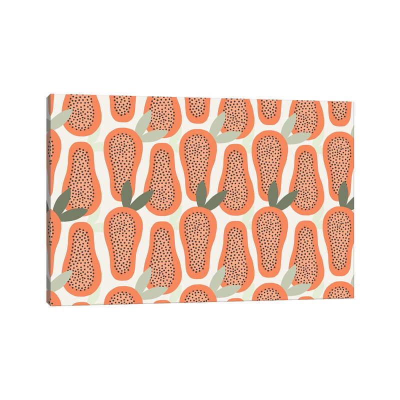 Papaya Pattern - Wrapped Canvas Painting, 66.04 cm H x 45.72 cm W x 1.91 cm D