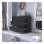 Commode Maldus, trois tiroirs, finition wengé noir