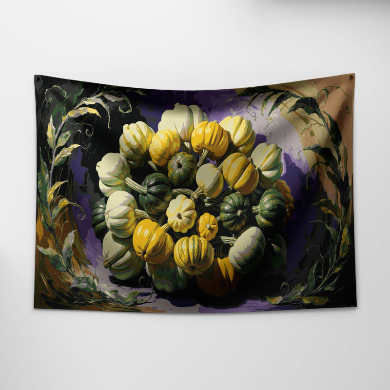 Tapisserie murale de légumes Pattypan, 26 po x 36 po