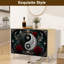 Buffet Buffet avec rangement Yin Yang foncé avec roses rouges et cœurs avec 2 portes pour le salon et la cuisine