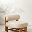 Chaise de patio en teck avec coussins Klaudie-594861185-594861186