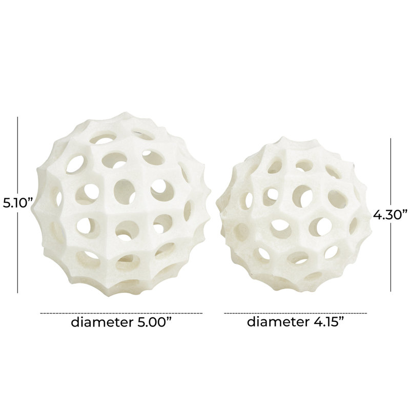 Jonali 2 Piece Orb Abstrac Sculpture Set