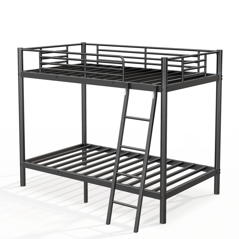 Lit superposé moderne simple au-dessus de simple en métal noir pour les chambres à coucher avec un design élégant et durable