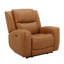 Fauteuil inclinable électrique en cuir Cynita, noyer cendré Silverado-234307287