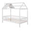 Lit simple en bois avec clôture-124151142