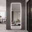 Miroir mural pleine longueur 63 po x 24 po à DEL, éclairage à intensité variable 3 couleurs, incassable, fonction mémoire, à brancher ou câblé pour la chambre à coucher