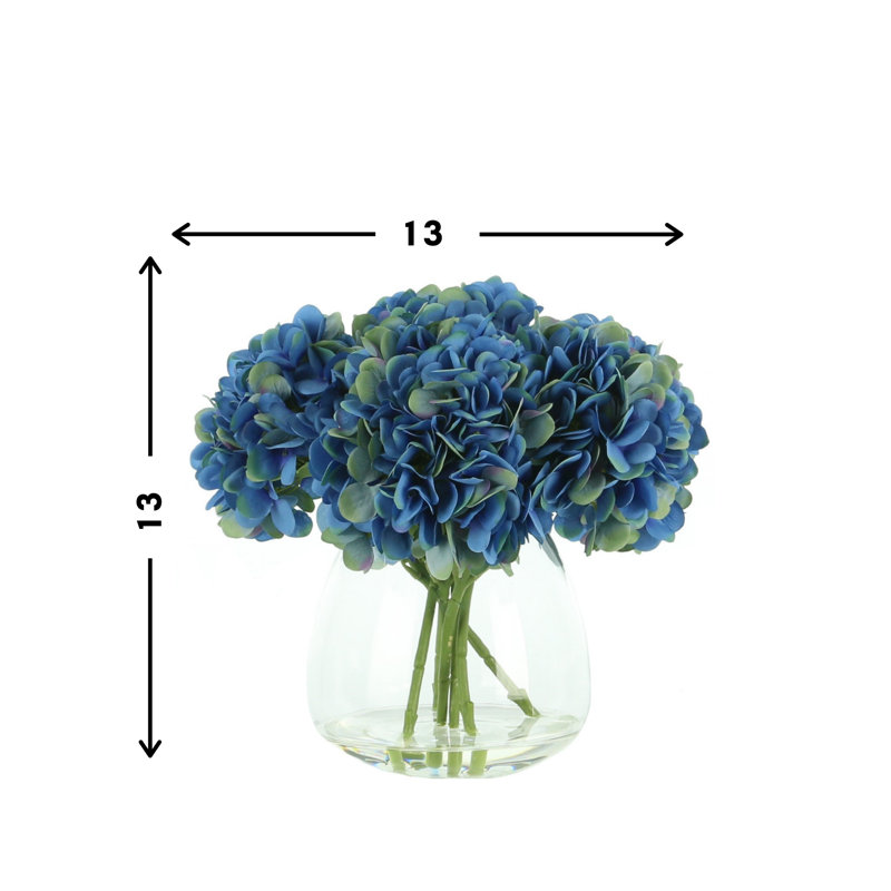 Hydrangea Bouquet In Vase, Blue