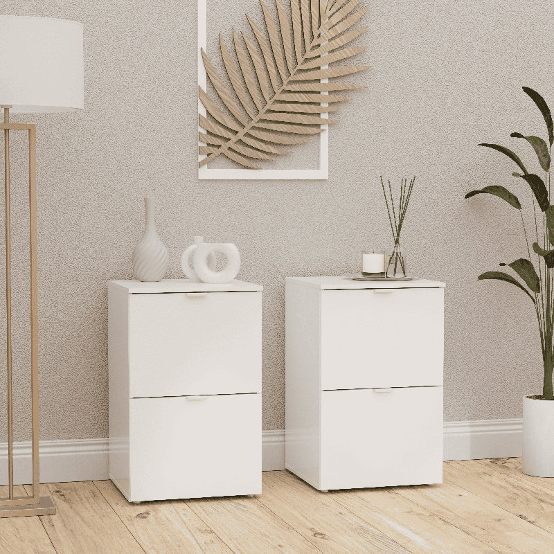 Honor 2-Piece Set Of 2-Drawer Nightstands With Filing Storage