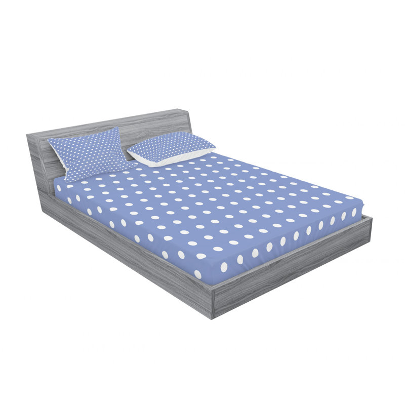 Microfiber Polka Dots Sheet Set, Queen Sheet Set with Fitted Sheet