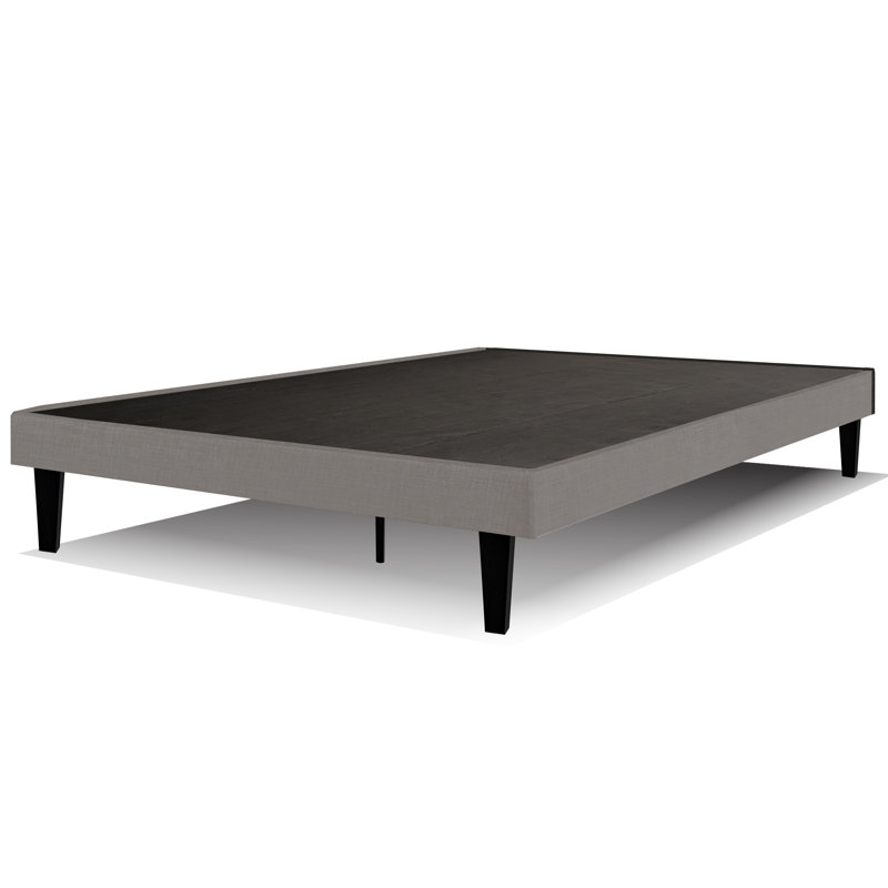 Lit plateforme tapissier 14 po Brin, Très grand, gris