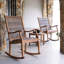 Chaise berçante d'extérieur en teck indonésien Leeds