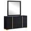 Commode 6 tiroirs avec miroir noir