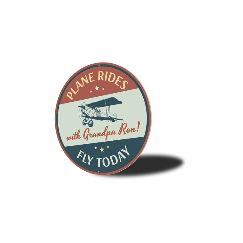 Plane Rides Fly Today, H 18 po x l 18 po x P 0,06 po