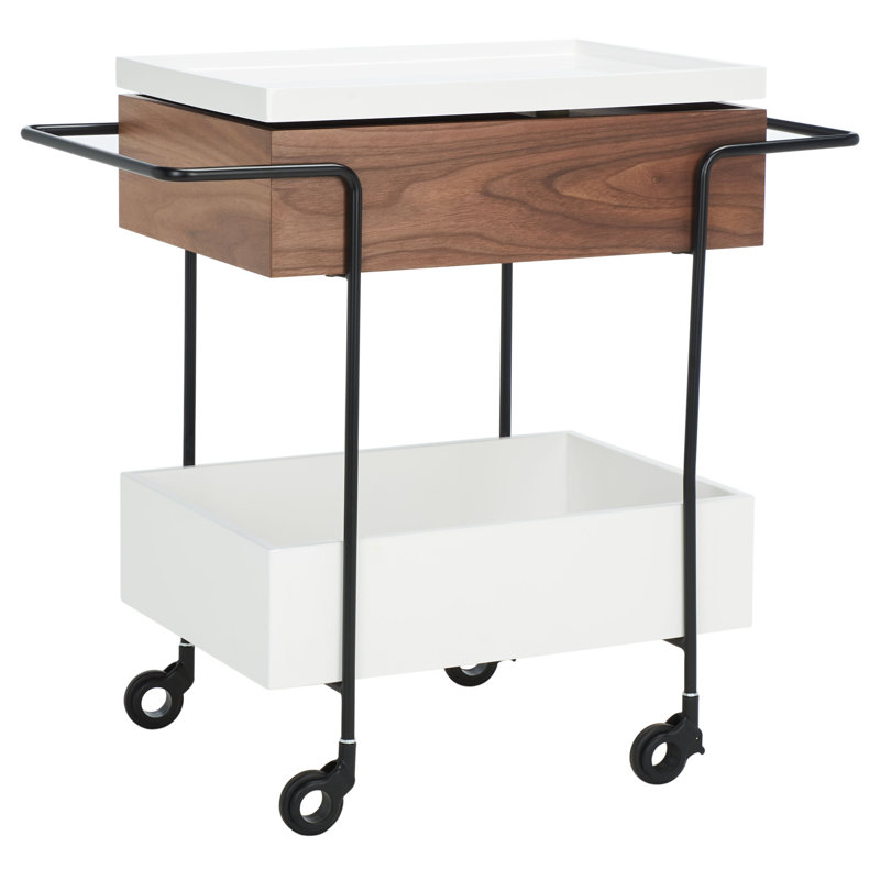 Samyha Wood Bar Cart, White