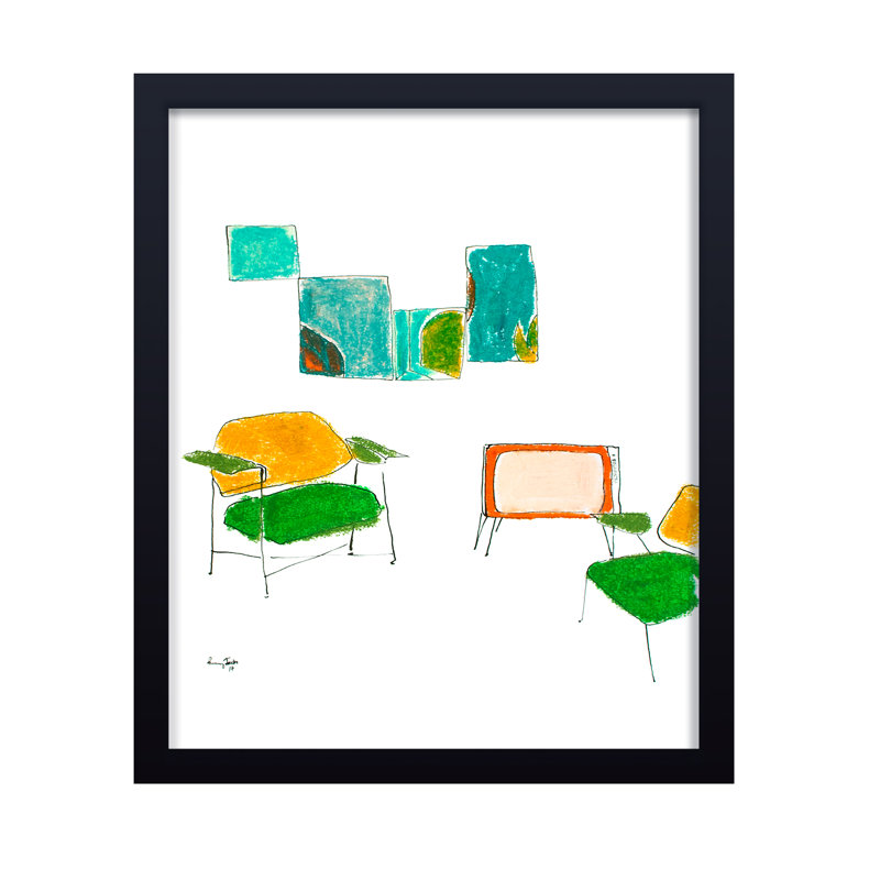 Pop Art & Retro Minimal Leisure par Chauncey Jacks - Œuvre encadrée, H 16 po x l 12 po, Black, Framed Print