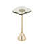 Table d'appoint en aluminium avec piédestal et plateau en verre texturé