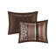 Courtepointe double / grand avec coussins décoratifs de couleur rouge et 5 pièces, literie-119105165-119105163