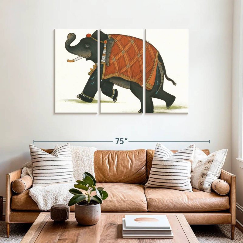 Brampt India Elephant II Light, 36" H x 57" W