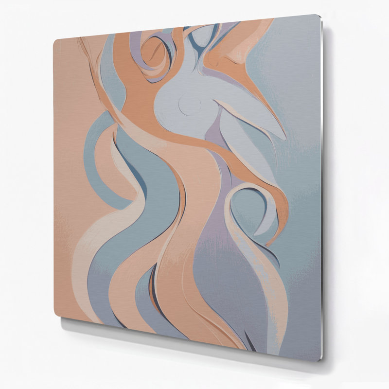 Art mural abstrait gris figuratif 62, 8" H x 8" W