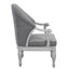 Chaise grise en tissu gris et blanc antique