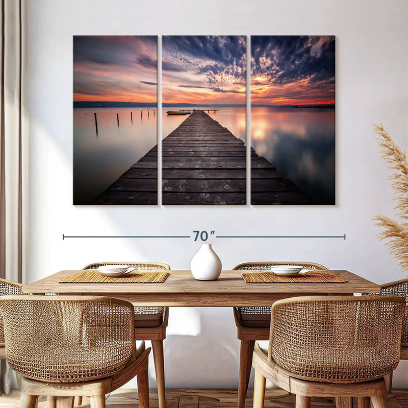 Aletra Sunset Over Fishing Dock, 32" H x 50" W