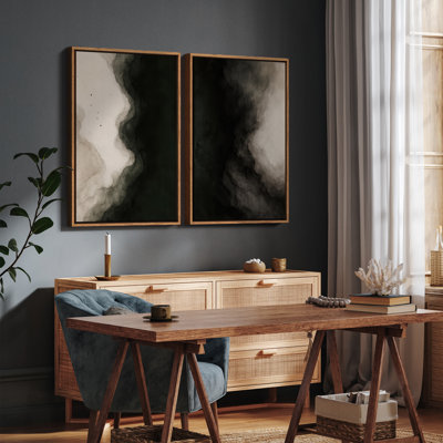 Art mural encadré, rétro, antique, classique pour chambre à coucher - 16 po x 24 po x 2 panneaux