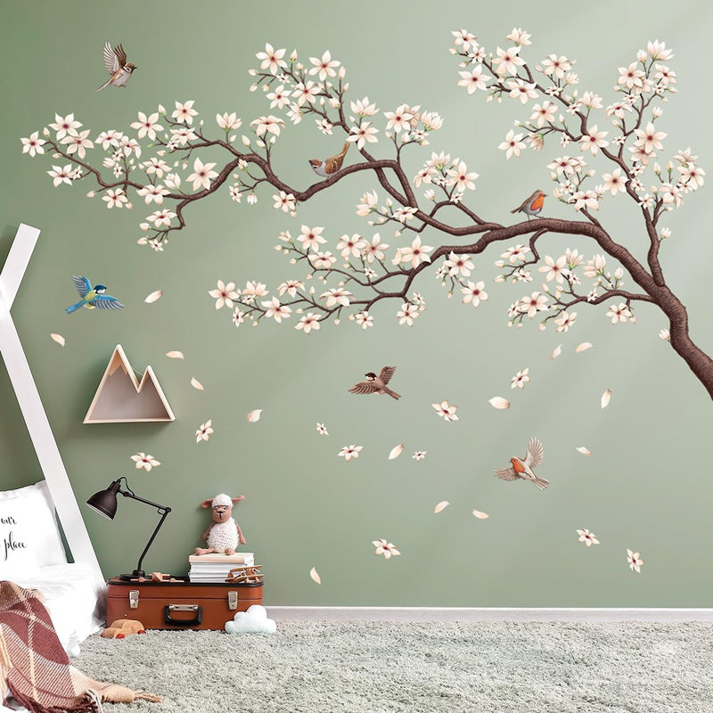 SG4-2317 Oriental Flower Tree Wall Stickers Declas ...
