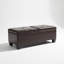 Soft Upholstered Leather Storage Ottoman with Dual Opening Top and Legs