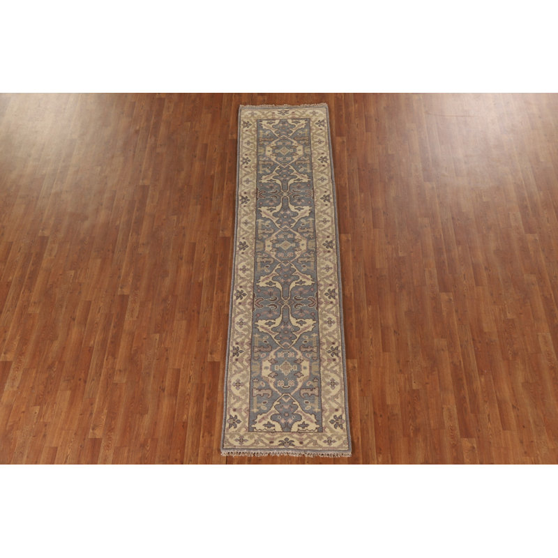 Tapis de couloir oriental gris Oushak 3 x 10