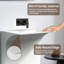 Lavabo sur pied StonePure de 84,3 cm (33,2 po) en surface solide, lavabo blanc moderne pour petites salles de bain et salles d'eau.