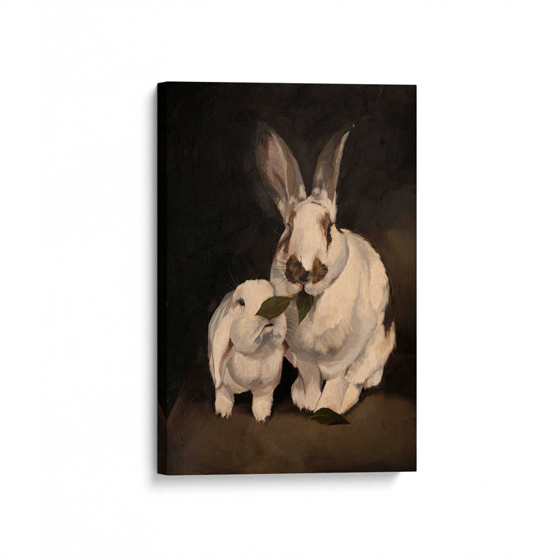 «Rabbit Portraits I» par Marian Parsons, reproduction d'art sur toile, H 18 po x l 12 po