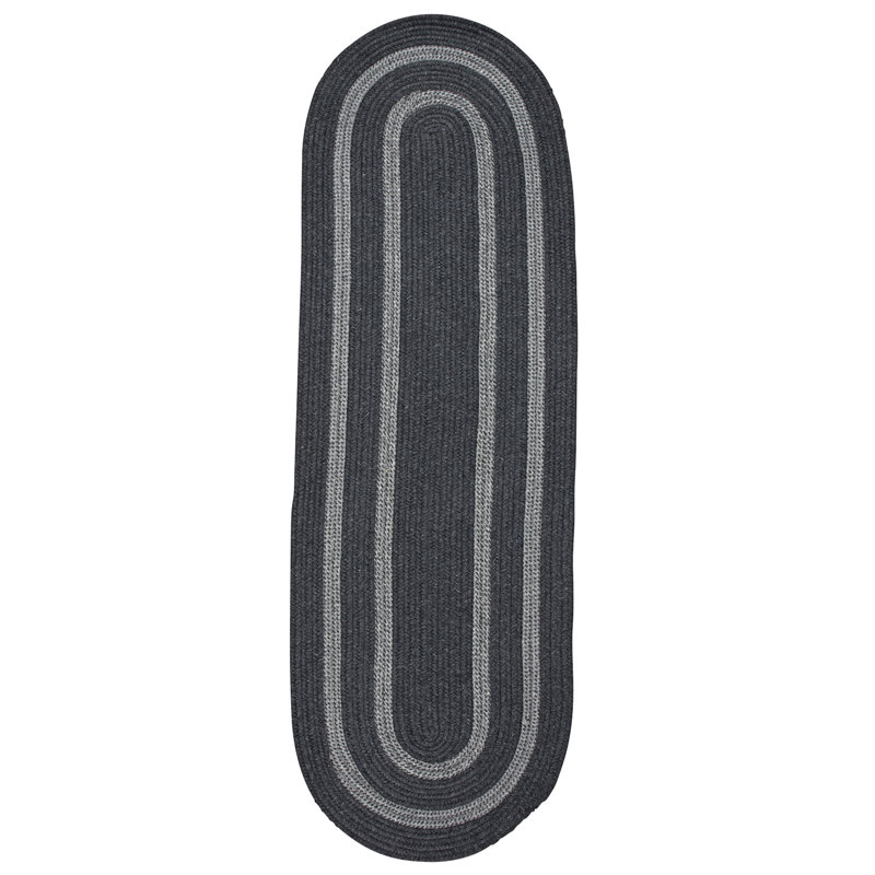 Tapis de zone de charbon tissé à la main Van Cleef, Tapis de couloir ovale 2 pi x 6 pi