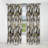 White Drawn Flowers with Black Roses on Bron - Floral Velvet Blackout Curtain Single Panel-830984802