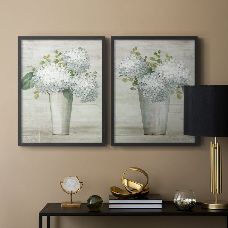 «Simply Hydrangeas I-Premium», reproduction encadrée prête à accrocher - aucun clou requis - aucun clou requis