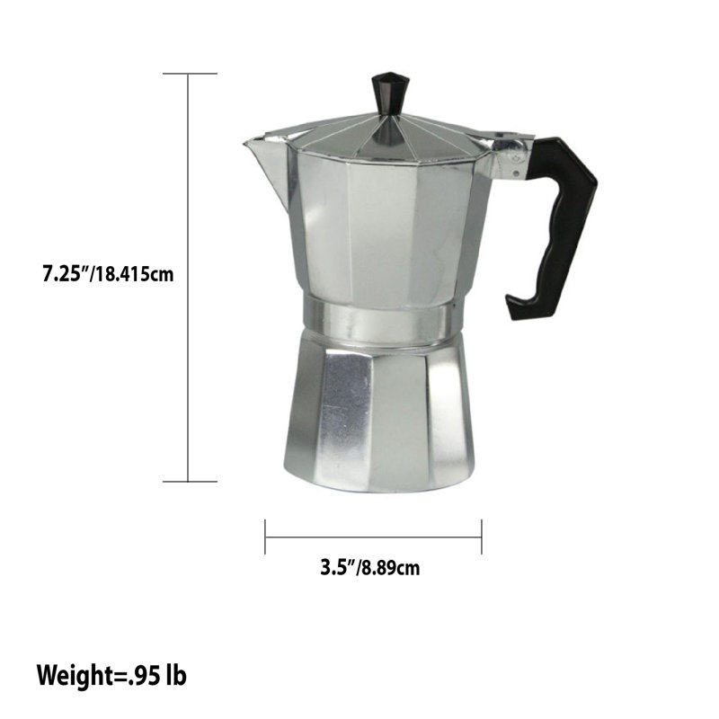 Home Basics Stovetop Cappuccino & Espresso Maker, 6 Shots